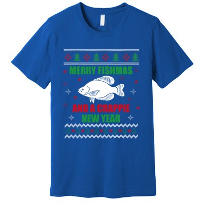 Merry Fishmas Fishing Funny Xmas Crappie For Fisher Gift Premium T-Shirt