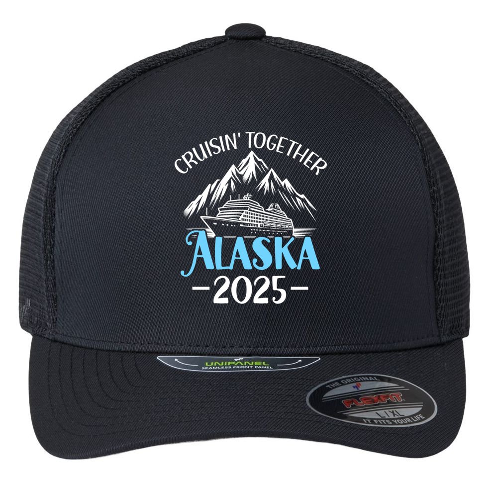 Matching Family Friends And Group Alaska Cruise 2025 Funny Gift Flexfit Unipanel Trucker Cap