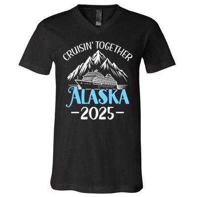Matching Family Friends And Group Alaska Cruise 2025 Funny Gift V-Neck T-Shirt