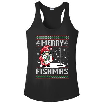 Merry Fishmas Fishing Gnome Christmas Santa Fisher Gift Ladies PosiCharge Competitor Racerback Tank