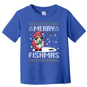 Merry Fishmas Fishing Gnome Christmas Santa Fisher Gift Toddler T-Shirt