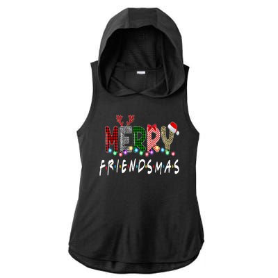 Merry Friendsmas Friends Christmas Family Matching Xmas Ladies PosiCharge Tri-Blend Wicking Draft Hoodie Tank