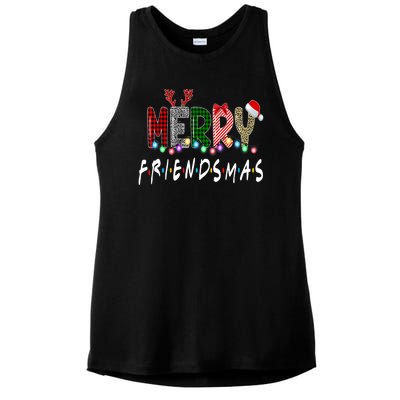 Merry Friendsmas Friends Christmas Family Matching Xmas Ladies PosiCharge Tri-Blend Wicking Tank