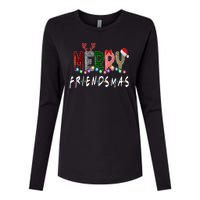 Merry Friendsmas Friends Christmas Family Matching Xmas Womens Cotton Relaxed Long Sleeve T-Shirt