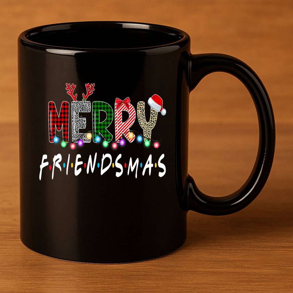 Merry Friendsmas Friends Christmas Family Matching Xmas 11oz C Handle Ceramic Mug