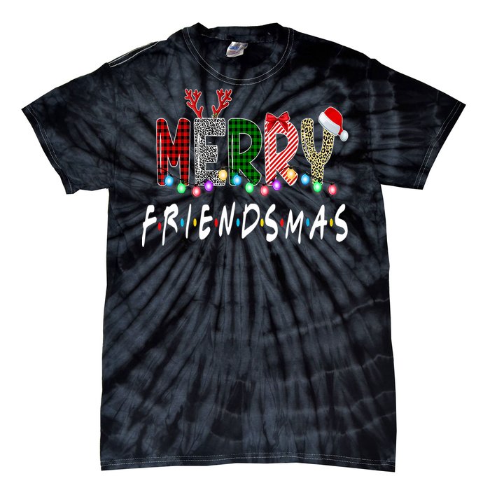 Merry Friendsmas Friends Christmas Family Matching Xmas Tie-Dye T-Shirt