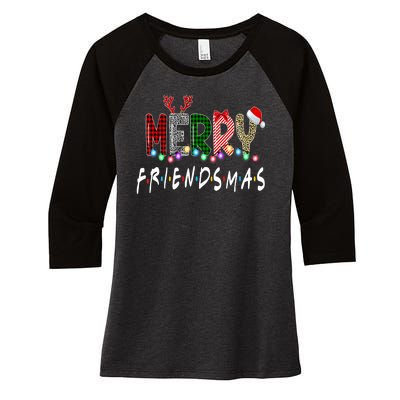 Merry Friendsmas Friends Christmas Family Matching Xmas Women's Tri-Blend 3/4-Sleeve Raglan Shirt