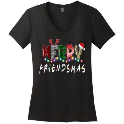 Merry Friendsmas Friends Christmas Family Matching Xmas Women's V-Neck T-Shirt