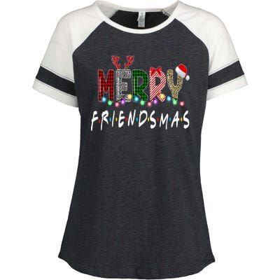 Merry Friendsmas Friends Christmas Family Matching Xmas Enza Ladies Jersey Colorblock Tee