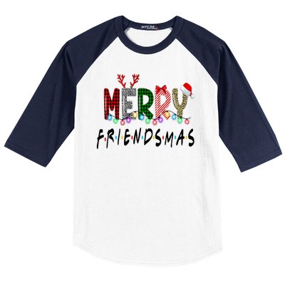 Merry Friendsmas Friends Christmas Family Matching Xmas Baseball Sleeve Shirt