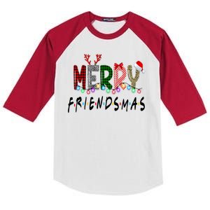 Merry Friendsmas Friends Christmas Family Matching Xmas Kids Colorblock Raglan Jersey