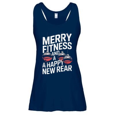 Merry Fitness Funny Happy Rear Gym Lover Christmas Ladies Essential Flowy Tank