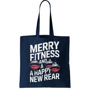 Merry Fitness Funny Happy Rear Gym Lover Christmas Tote Bag