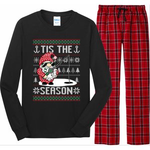 Merry Fishmas Fishing Gnome Christmas Xmas Santa Fisher Cute Gift Long Sleeve Pajama Set