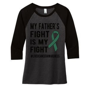 My Father's Fight Is My Fight Liver Cancer Warrior Dad Gift Women's Tri-Blend 3/4-Sleeve Raglan Shirt