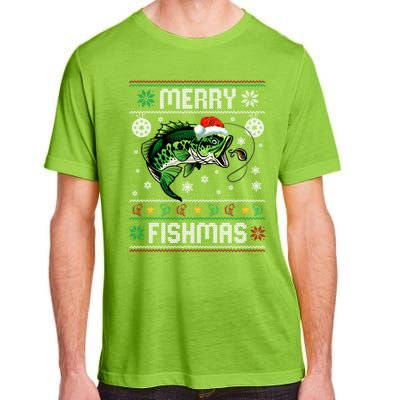 Merry Fishmas Funny Fish Fishing Fisher Ugly Christmas Gift Adult ChromaSoft Performance T-Shirt