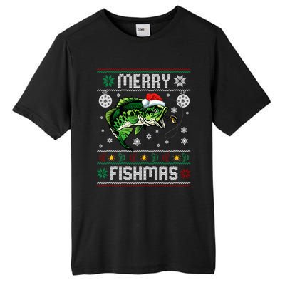 Merry Fishmas Funny Fish Fishing Fisher Ugly Christmas Gift Tall Fusion ChromaSoft Performance T-Shirt