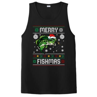 Merry Fishmas Funny Fish Fishing Fisher Ugly Christmas Gift PosiCharge Competitor Tank