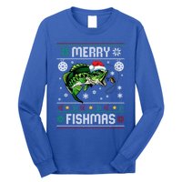 Merry Fishmas Funny Fish Fishing Fisher Ugly Christmas Gift Long Sleeve Shirt