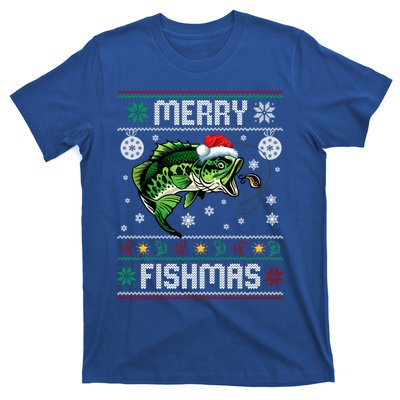 Merry Fishmas Funny Fish Fishing Fisher Ugly Christmas Gift T-Shirt