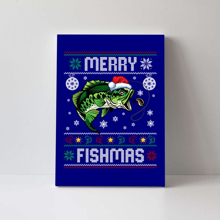 Merry Fishmas Funny Fish Fishing Fisher Ugly Christmas Gift Canvas