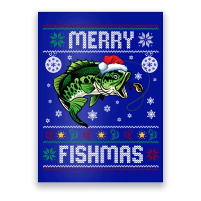 Merry Fishmas Funny Fish Fishing Fisher Ugly Christmas Gift Poster