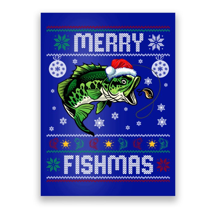 Merry Fishmas Funny Fish Fishing Fisher Ugly Christmas Gift Poster