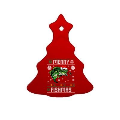 Merry Fishmas Funny Fish Fishing Fisher Ugly Christmas Gift Ceramic Tree Ornament