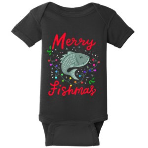 Merry Fishmas Fishing Christmas Matching Baby Bodysuit