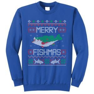 Merry Fishmas Fishing Dad Fish Angler Ugly Christmas Sweater Gift Sweatshirt