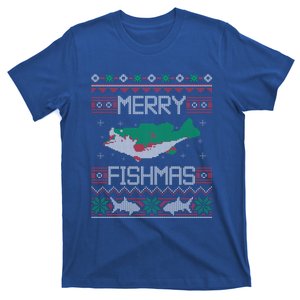 Merry Fishmas Fishing Dad Fish Angler Ugly Christmas Sweater Gift T-Shirt