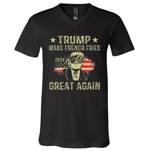 Make French Fries Great Again Trump 2024 French Fry V-Neck T-Shirt