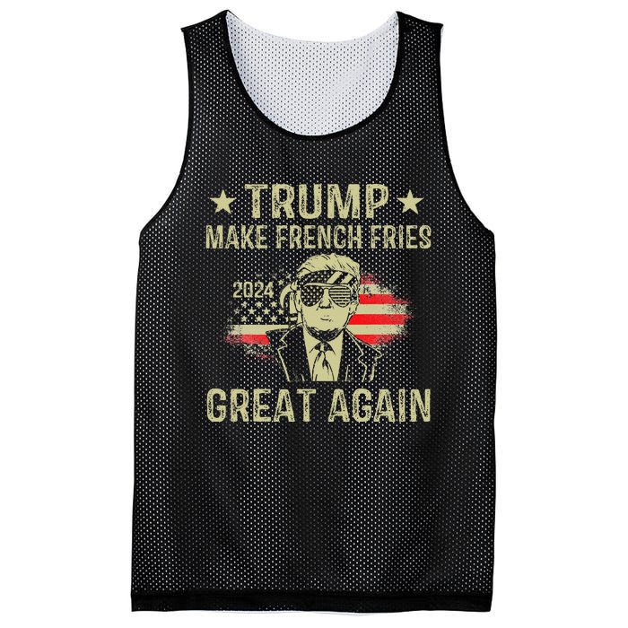 Make French Fries Great Again Trump 2024 French Fry Mesh Reversible Basketball Jersey Tank