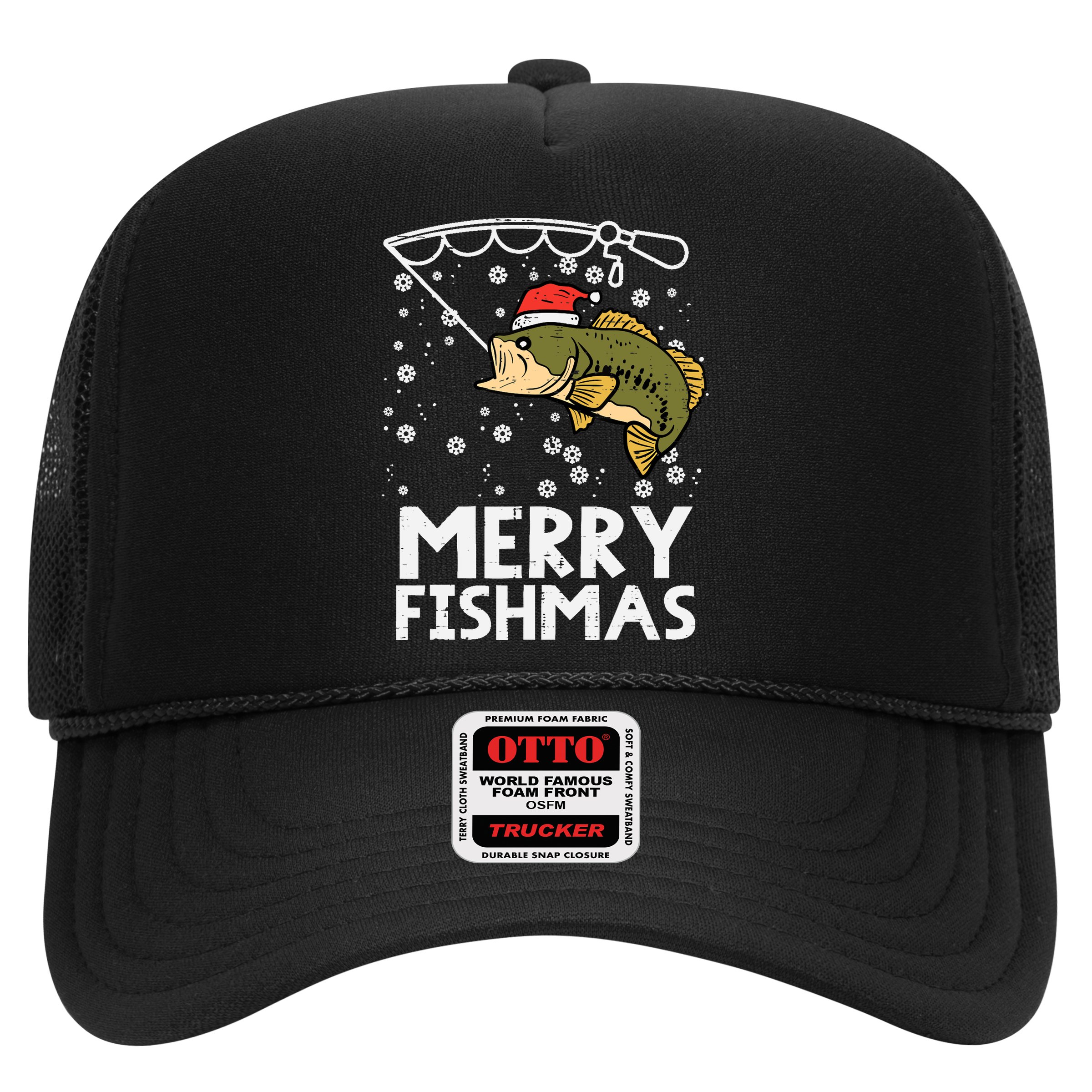 Merry Fishmas Fish Fishing Xmas Christmas Dad Hat