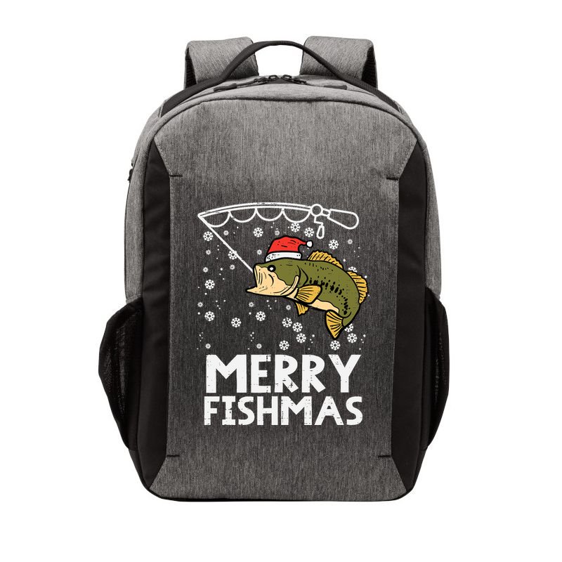 Merry Fishmas Fish Fishing Xmas Christmas Dad Vector Backpack