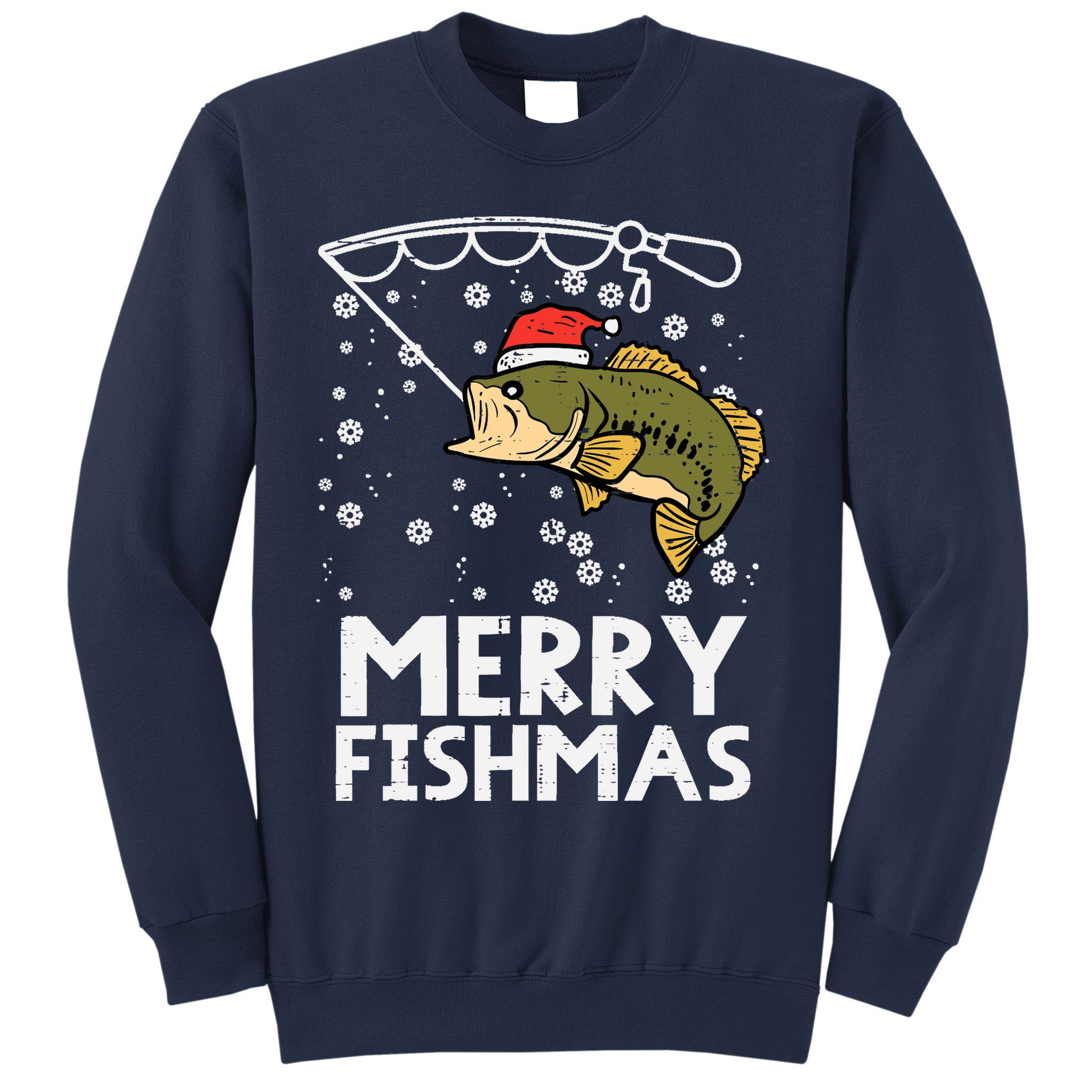 Merry Fishmas Fish Fishing Xmas Christmas Dad Sweatshirt