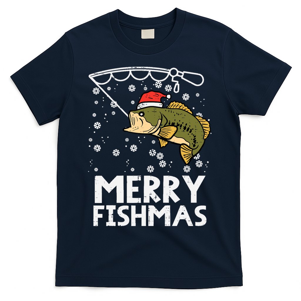 Merry Fishmas Fish Fishing Xmas Christmas Dad T-Shirt