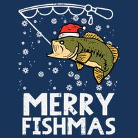 Merry Fishmas Fish Fishing Xmas Christmas Dad Drawstring Bag