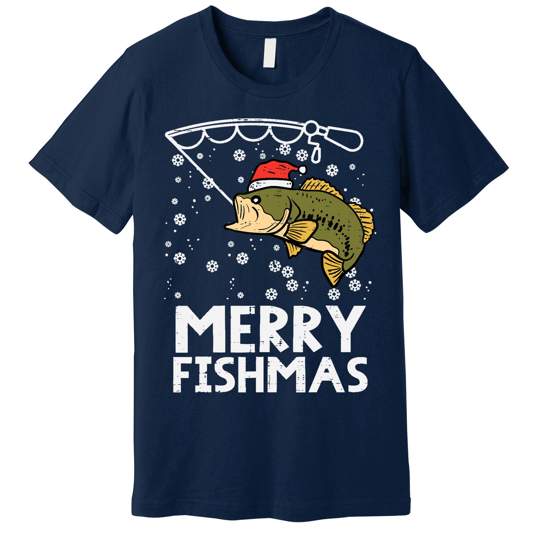 Merry Fishmas Fish Fishing Xmas Christmas Dad Premium T-Shirt
