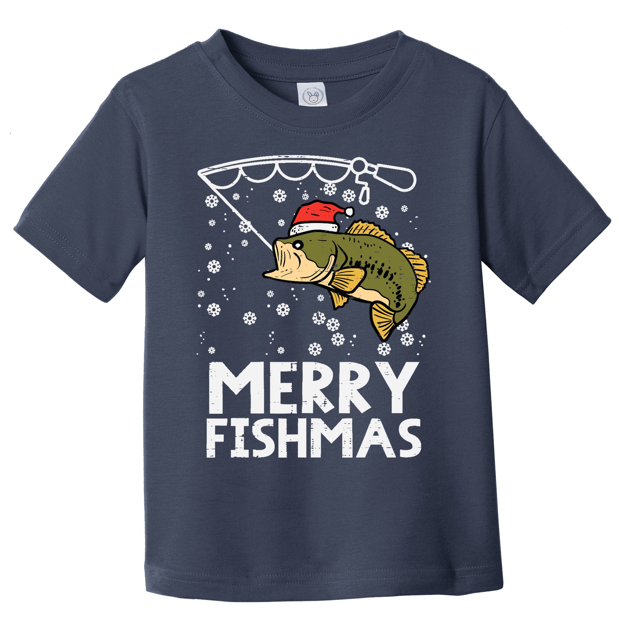Merry Fishmas Fish Fishing Xmas Christmas Dad Toddler T-Shirt