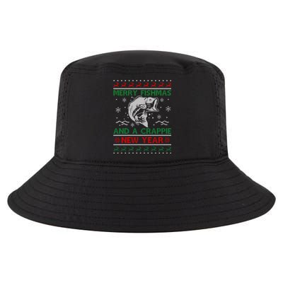 Merry Fishmas Fishing Funny Xmas Crappie For Fisher Gift Cool Comfort Performance Bucket Hat