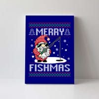 Merry Fishmas Fishing Gnome Christmas Santa Fisher Gift Canvas