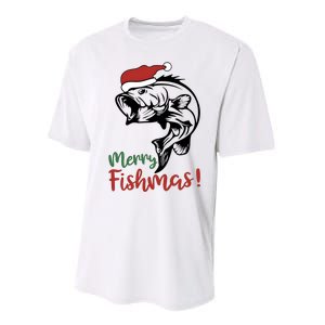 Merry Fishmas Fisherman Christmas Fish Fishing Performance Sprint T-Shirt