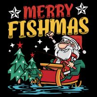 Merry Fishmas Fishing Christmas Costume Funny Santa Claus 16 in Basic Backpack