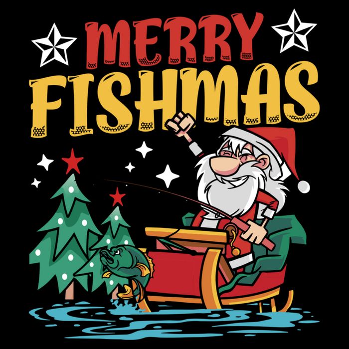 Merry Fishmas Fishing Christmas Costume Funny Santa Claus 16 in Basic Backpack