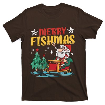 Merry Fishmas Fishing Christmas Costume Funny Santa Claus T-Shirt