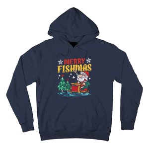 Merry Fishmas Fishing Christmas Costume Funny Santa Claus Hoodie