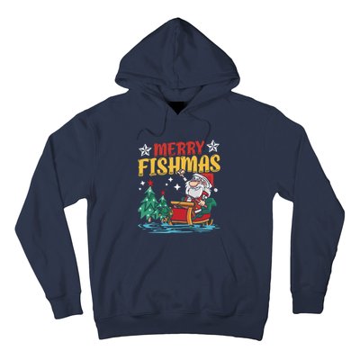 Merry Fishmas Fishing Christmas Costume Funny Santa Claus Hoodie