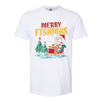 Merry Fishmas Fishing Christmas Costume Funny Santa Claus Softstyle CVC T-Shirt