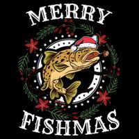 Merry Fishmas For Fisher Or Fishing Lover Gift Bucket Hat